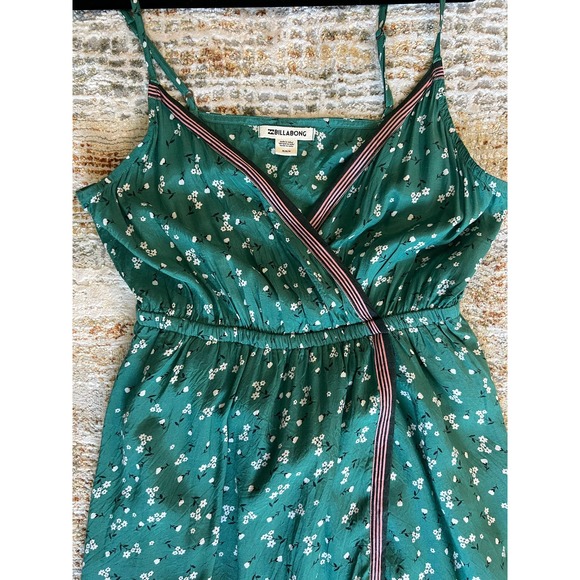Billabong Soft Seas Sleeveless Printed Maxi Dress Size Med green - Picture 5 of 12